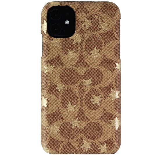Coach Slim Wrap Case for Apple iPhone 11 Smartphones - Khaki / Gold Foil Stars (2)