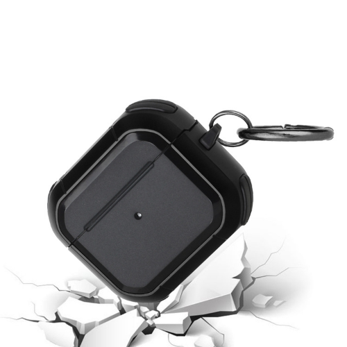 AirPods Pro Case - Premium Rugged ShockProof Hybrid With Metal Hook Case Cover - Black