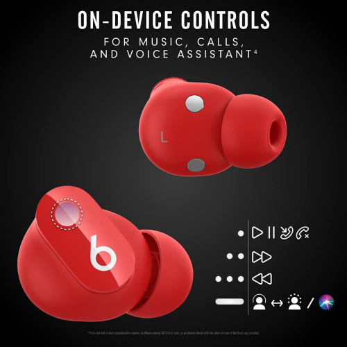 Beats Studio Buds - Audífonos inalámbricos con cancelación de ruido - Rojo