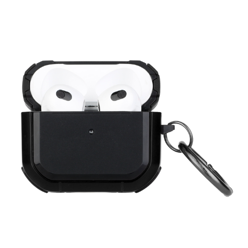 AirPods Pro Case - Premium Rugged ShockProof Hybrid With Metal Hook Case Cover - Black