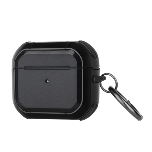 AirPods 3rd Gen Case -Premium Rugged Shockproof Hybrid With Metal Hook Case Cover - Black & Blue