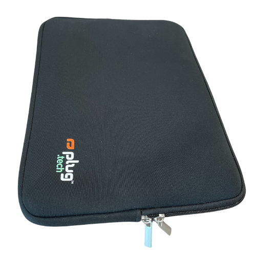 Plug 13.3-Inch Laptop Sleeve, Protective Case with Zipper - Black