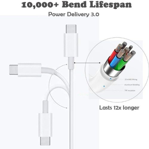 Cargador MacBook 61W USB-C Adaptador de corriente con cable USB C a USB C