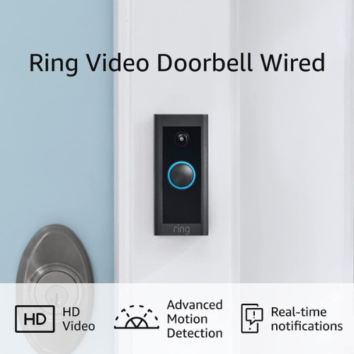 Ring Video Doorbell Wired – Convenient, essential features in a compact design, pair with Ring Chime to hear audio alerts in your home