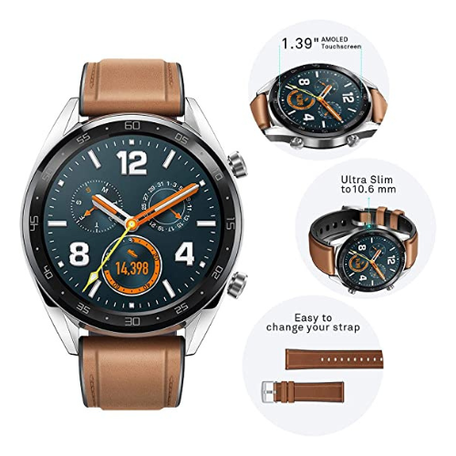 Huawei Watch GT (46MM) - Android Smart Watch - Brown - 2 Week Battery Life
