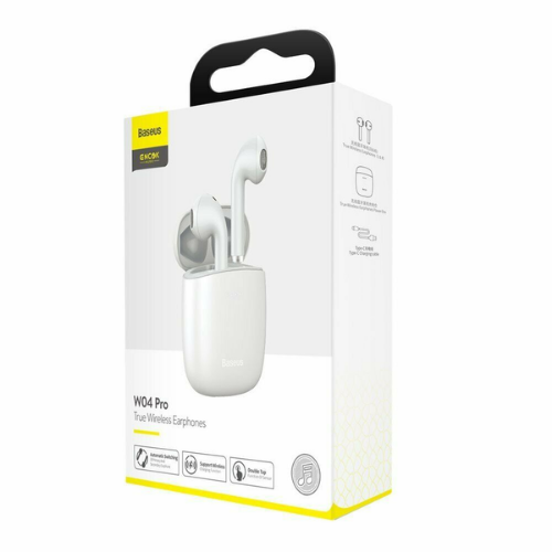 Baseus Encok True Wireless Earphones W04 Pro - White - Airpods Alternative
