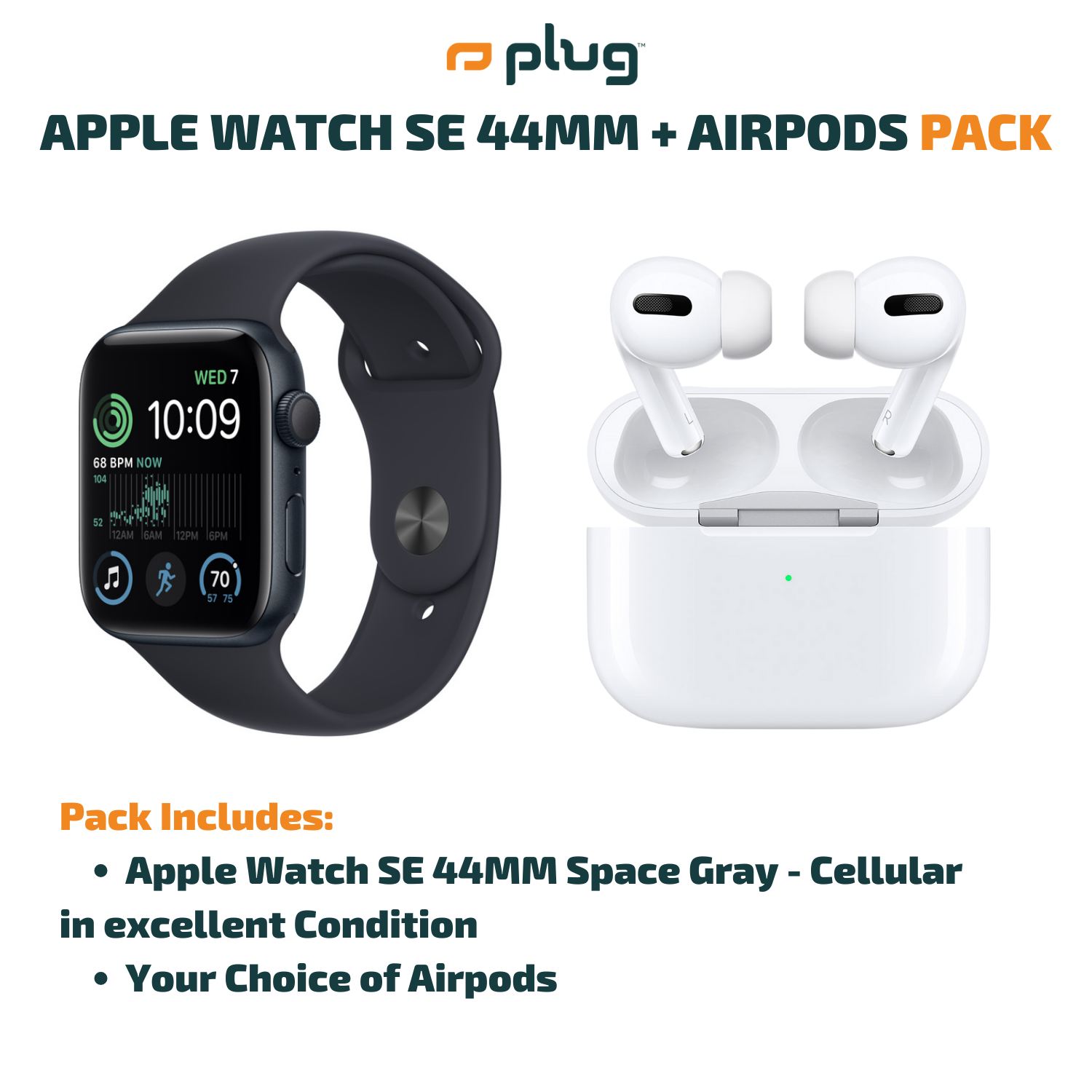 Apple Watch SE 44MM + Pack Airpods