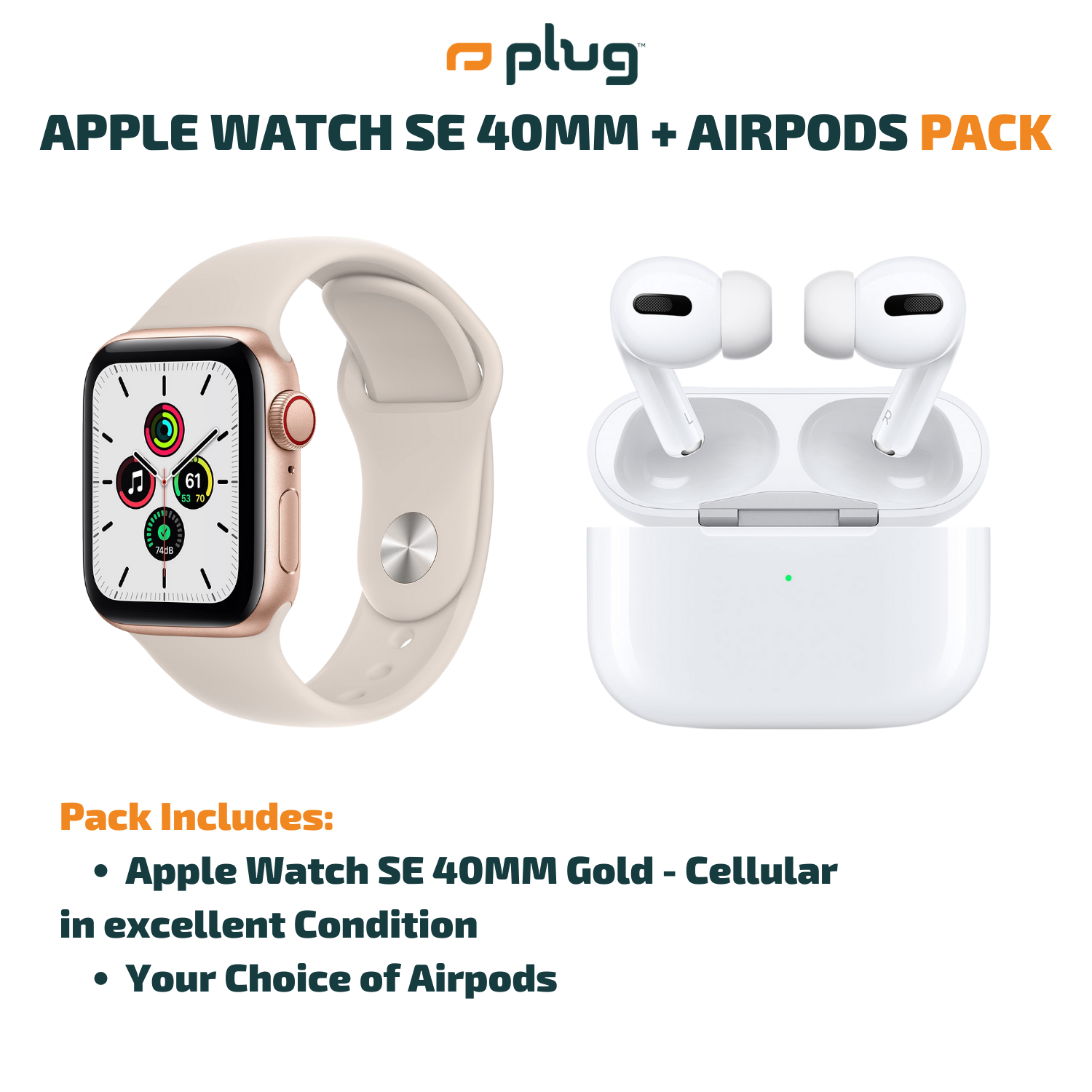 Apple Watch SE 40MM + Pack Airpods