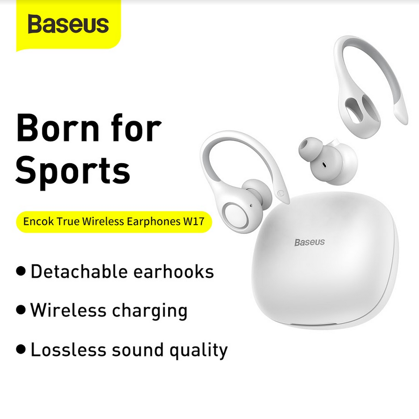 Baseus W17 Sport Bluetooth Earphones TWS Wireless Headphones - Support Wireless Charging